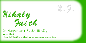 mihaly fuith business card